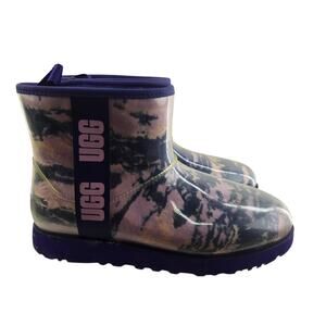 UGG Boots Womens 11 Classic Clear Mini Marble Waterproof Violet Night Shearling